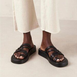 Alohas Cool Braided Sandal Leather Black Size 40
